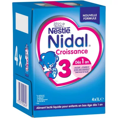 Lait liquide croissance 4x1L - NESTLE NIDAL