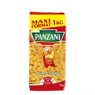 Pâtes coudes rayés 1kg - PANZANI