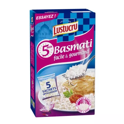 Riz basmati cuisson 5min 5x90g - LUSTUCRU