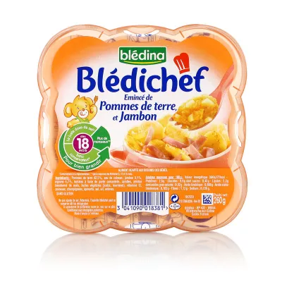 Plat bébé jambon/pommes de terre dès 18mois 260g - BLEDINA