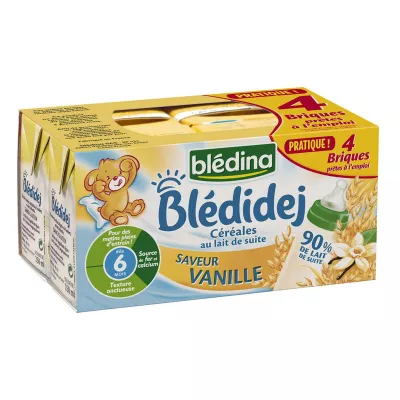 نكهة BLédidej الفانيليا من 6 أشهر 4x250ml - BLEDINA