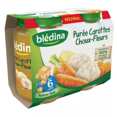 Pots carottes/choux-fleurs dès 6mois 2x200g - BLEDINA