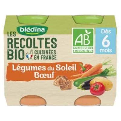 Petits pots bio légumes du soleil /bœuf dès 6 mois 2x200g - BLEDINA