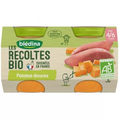 أوعية بطاطا حلوة عضوية من 4/6 أشهر 2x130 جرام - BLEDINA