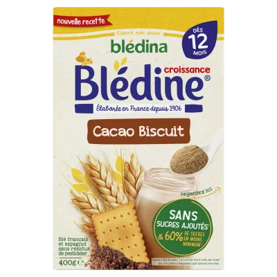 Céréales blédine croissance choco-biscuitée dès 12 mois 400g - BLEDINA