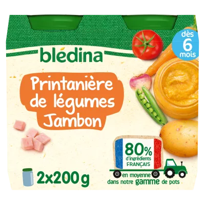 小春婴儿锅6个月火腿蔬菜2x200g - BLEDINA