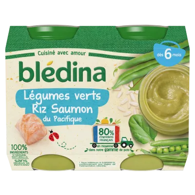 سلمون صغير من الخضروات الخضار بوعاء من 6 أشهر 2x20g - BLEDINA