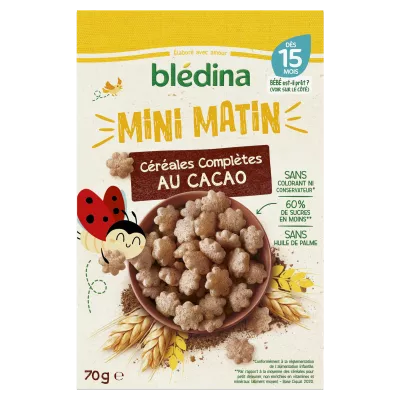Cereali integrali con cacao 70g MINI MATIN - BLEDINA