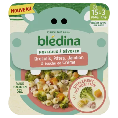 طبق طفل من 15 شهرًا من معكرونة المربى واللمس من كريم 200 جرام - BLEDINA