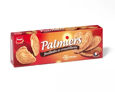 Palmiers Nature -  2 Pochons De 6 Biscuits 100g - Poult