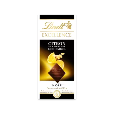 Excellence Noir Citron à La Pointe De Gingembre  Tablette 100 G - LINDT