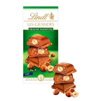 Les Grandes Praliné Milk Hazelnut Bar 225 G - LINDT