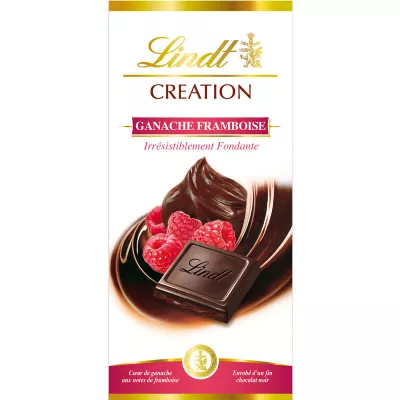 Tablette de chocolat noir ganache framboise 150g - LINDT