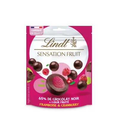 Confiserie De Chocolat Noir Framboise & Cranberry Sensation Fruit 160g - LINDT