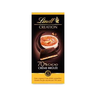 Tablette de chocolat noir Crème brûlée Création 140g - LINDT