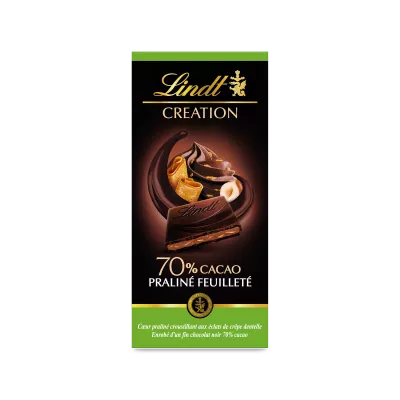 Tablette de chocolat noir praliné création Création 145g - LINDT