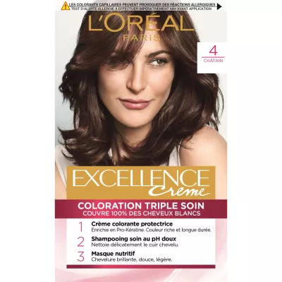 Coloration Cheveux 4 Châtain excellence - L'OREAL