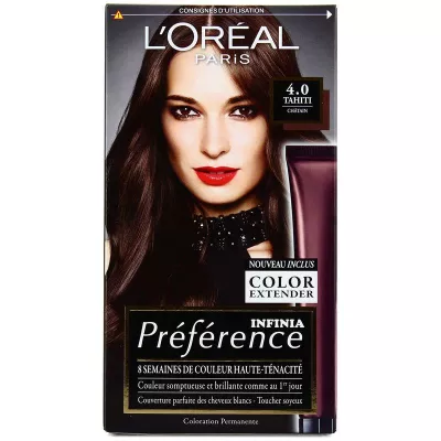 Nywele za kudumu za kuchorea 4.0 Tahiti chestnut - L'ORÉAL