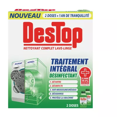 Détartrant Nettoyant Complet Lave-linge Désinfectant X2 2x250ml - Destop