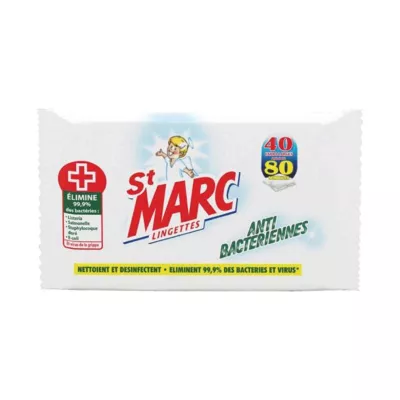 Lingettes anti- bactériennes x40 - ST MARC