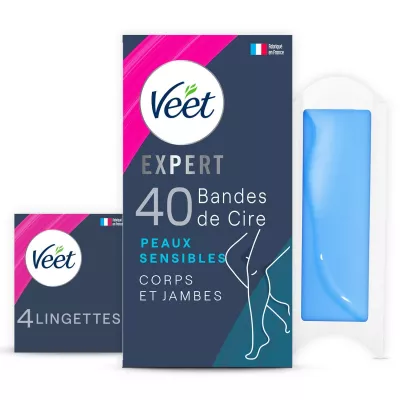 Expert Waxstrips Lichaam en benen Gevoelige huid Langdurige ontharing - VEET