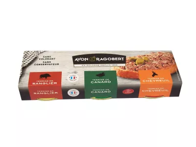 Wild Boar, Duck and Venison Terrine; 3x75g - AVON & RAGOBERT
