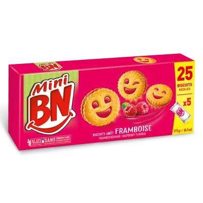Mini Biscuits Fourrés Framboise 175g - BN