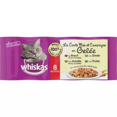 Boites pour chats adultes aux viandes et poissons 8x390g - WHISKAS