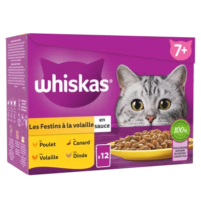 Pâtée Pour Chat Sénior Les Festins A La Volaille En Sauce X12 - Whiskas