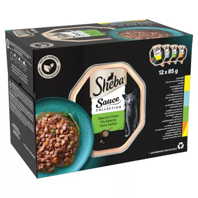 Paté Voor Volwassen Katten In Saus Gemengd Selectie 12x85g - Sheba