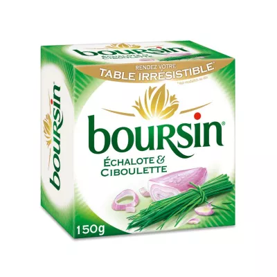 Jibini safi kueneza Echalote na Chives 150g - BOURSIN