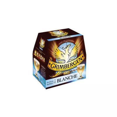 Bia nyeupe ya Abbey, 6 °, 6x25cl - GRIMBERGEN