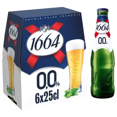 Bière Blonde Sans Alcool,6x25cl - 1664