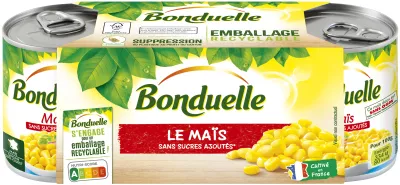 Corn without added sugars; 3x140g - BONDUELLE