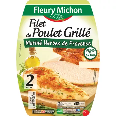 Filet de Poulet Grillé Mariné Herbes de Provence, 150g - FLEURY MICHON