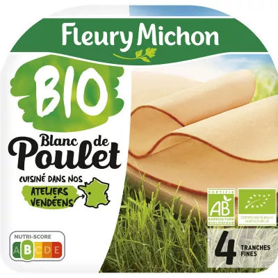 Blanc de poulet Bio 4 tranches 120g FLEURY MICHON