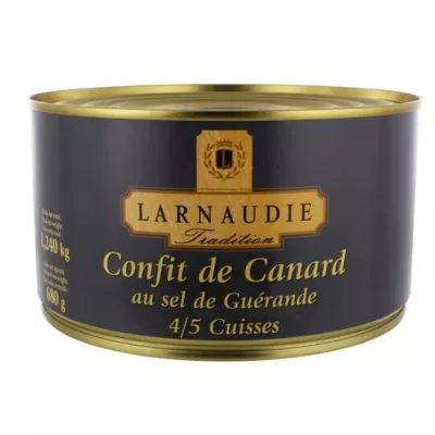Confit de canard 4/5 cuisses 1240g - LARNAUDIE