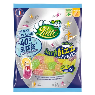 Bonbon surffizz fruits sucre réduit 30g - LUTTI