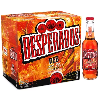 龙舌兰瓜拉纳卡莎萨红味啤酒，12x33cl -  DESPERADOS