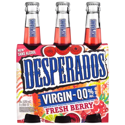 Raspberry flavored beer and alcohol -free lime zests, 3x33cl - DESPERADOS