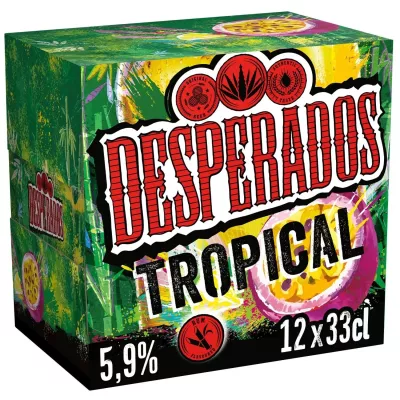Bier aromatisiert mit Rum, Passionsfrucht und Limette 12x33cl - Desperados Tropical