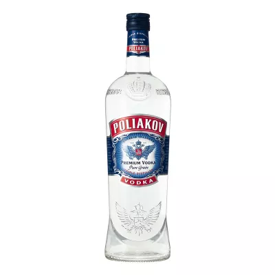 Drievoudig gedistilleerde pure graanwodka, 37,5°, fles van 1l, POLIAKOV
