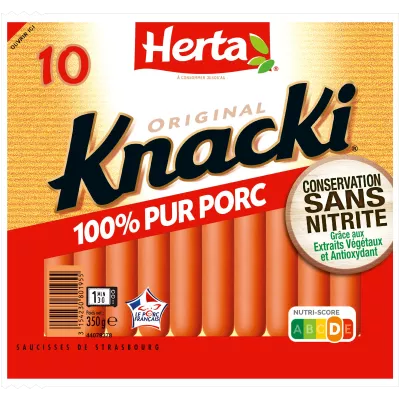 Salchichas 100% Puras Conservación De Cerdo Sin Nitritos, 350g - HERTA