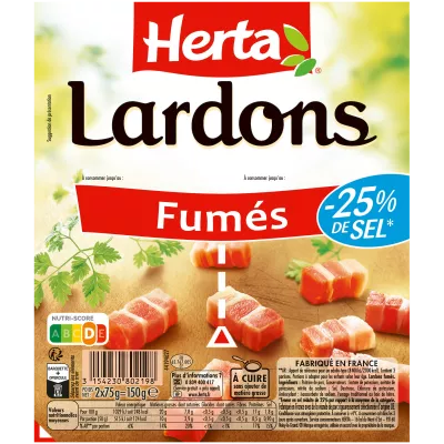 Geräucherter Speck, reduziertes Salz, 75 g - HERTA