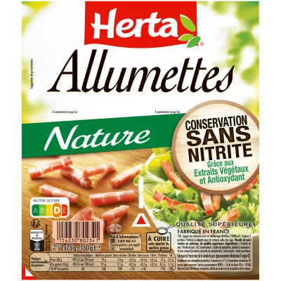 Allumettes Nature Conservation Sans Nitrite, 75g - HERTA