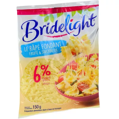 Fromage Rapé Extra fondant & legé 6%mg 150g - BRIDELIGHT
