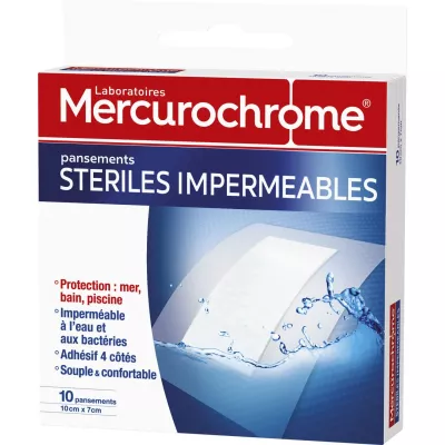 ضمادات مقاومة للماء مقاس 10 × 7 سم - Mercurochrome