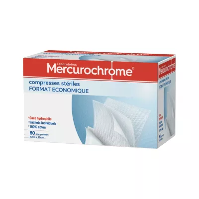 Sterile Compresses 20 X 20 Cm X60 - Mercurochrome