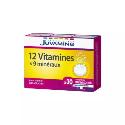 Voedingssupplement 12 Vitaminen, 9 Mineralen Zonder Suikers X30 - Juvamine