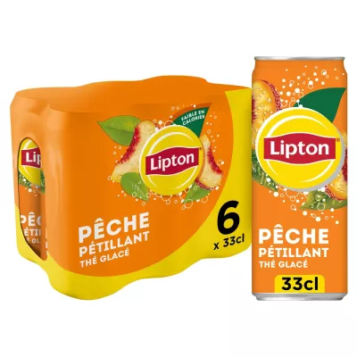 Ijstheedrank met sprankelende perziksmaak 6x33cl - Lipton